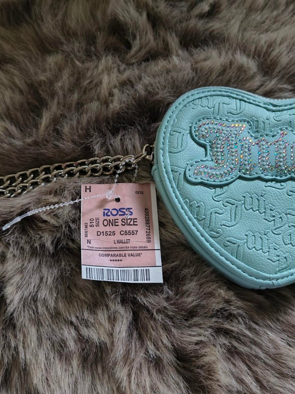 Juicy Couture Coin case in Aqua Blue, Brand New